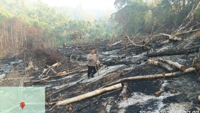 Buka Lahan dengan Cara Dibakar, Polres Kaur Ingatkan Warga Waspada Karhutla
